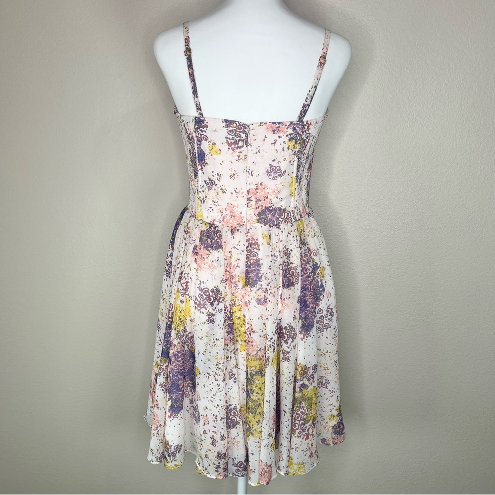 Guess Tanya Pink Floral Sleeveless or Strapless Corset Mini Dress Sz 4 - Picture 5 of 11